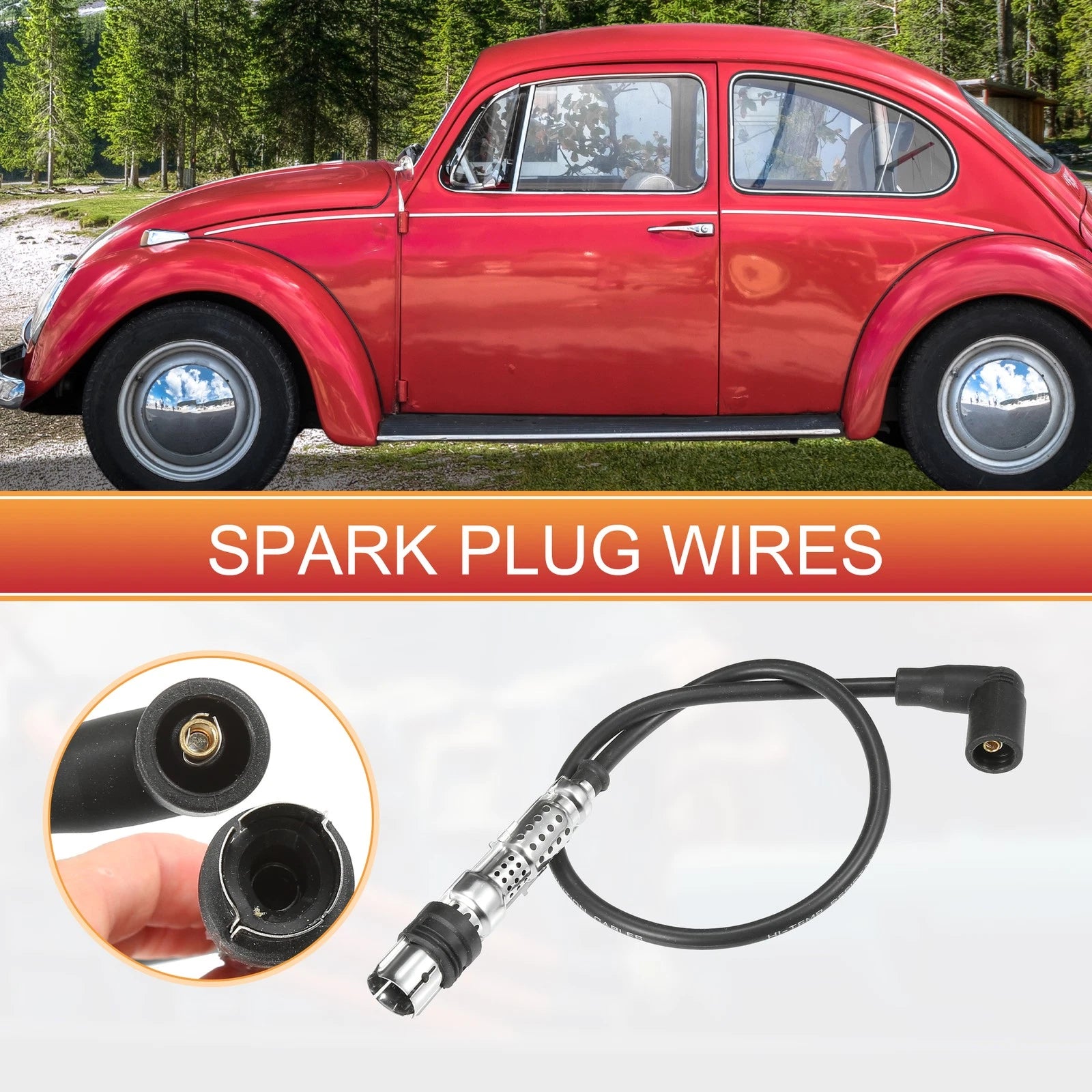 4 Pcs Spark Plug Wire Ignition Coil Cable for VW Beetle Golf Jetta (1999–2020)