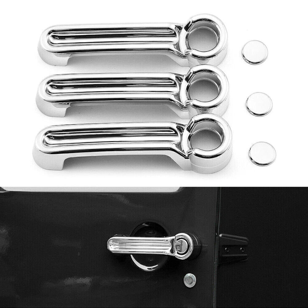 Chrome Exterior Door Handle & Tailgate Cover Trim for Jeep Wrangler JK (2007–2017)