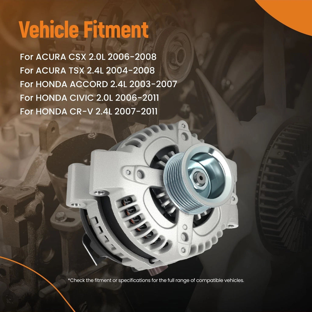 Alternator for Honda CR-V, Element (2003–2011) 105 Amp 4-Pin