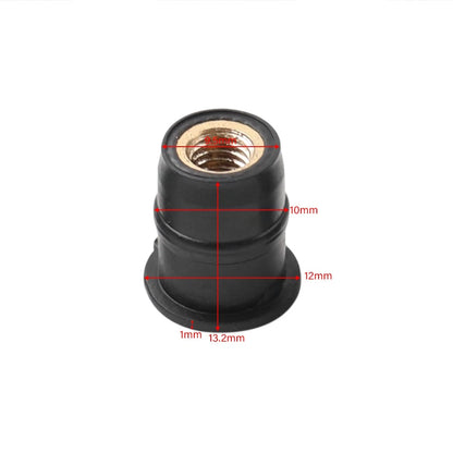 10PCS Rubber Windshield Nut M5 Vibration Damper for Motorcycle