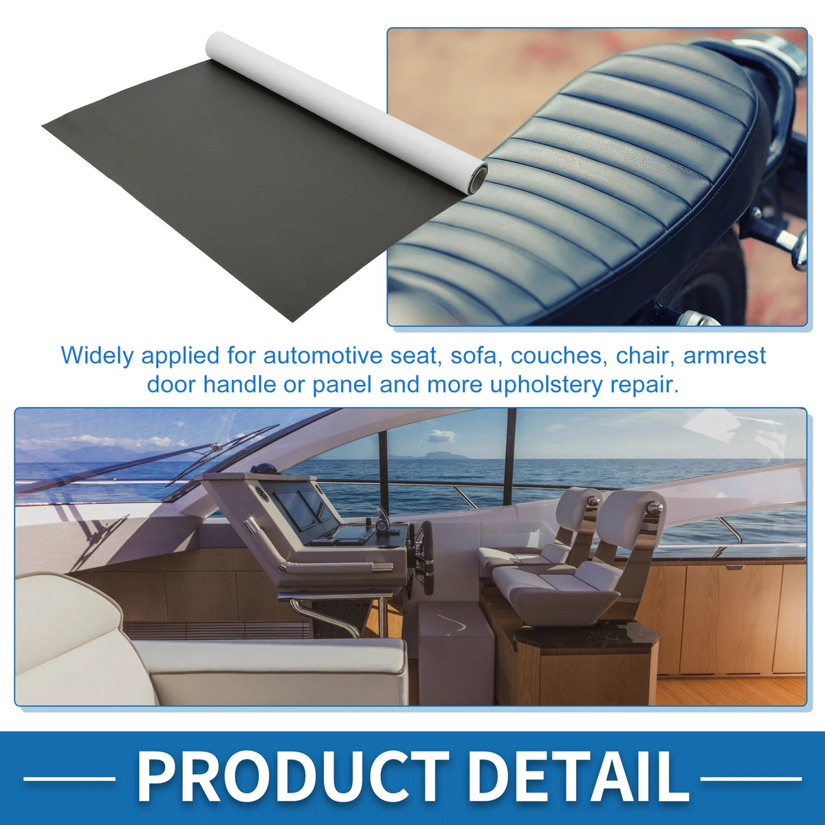30"x16" Self Adhesive Leather Repair Patch for Car Seat Sofa (Deep Gray)