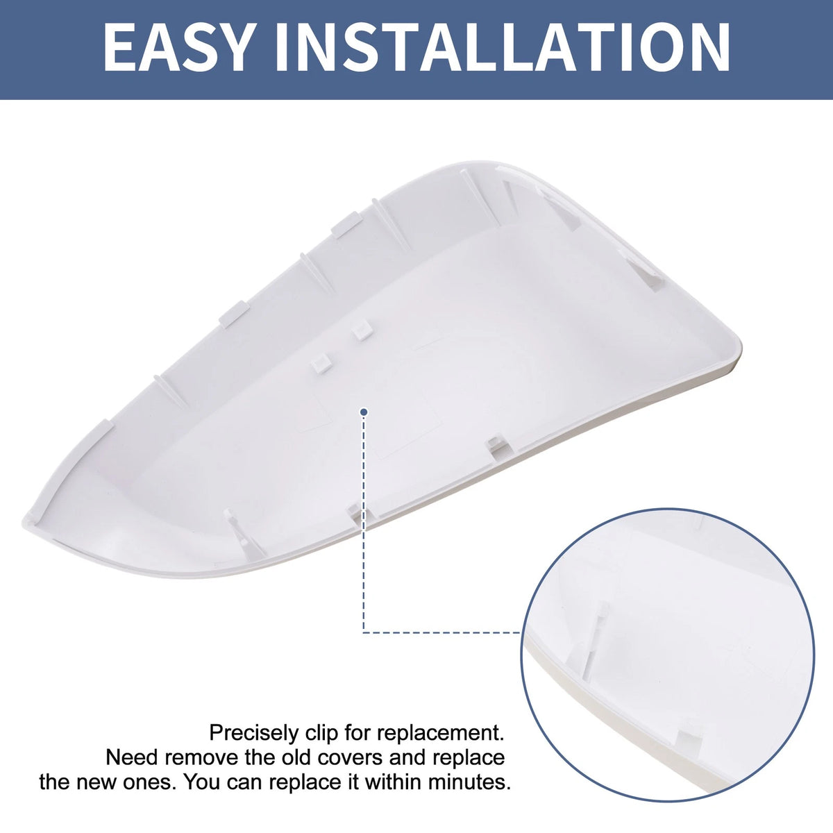 Rearview Mirror Cover Cap Left Driver Side White for Toyota Venza (2021–2024)