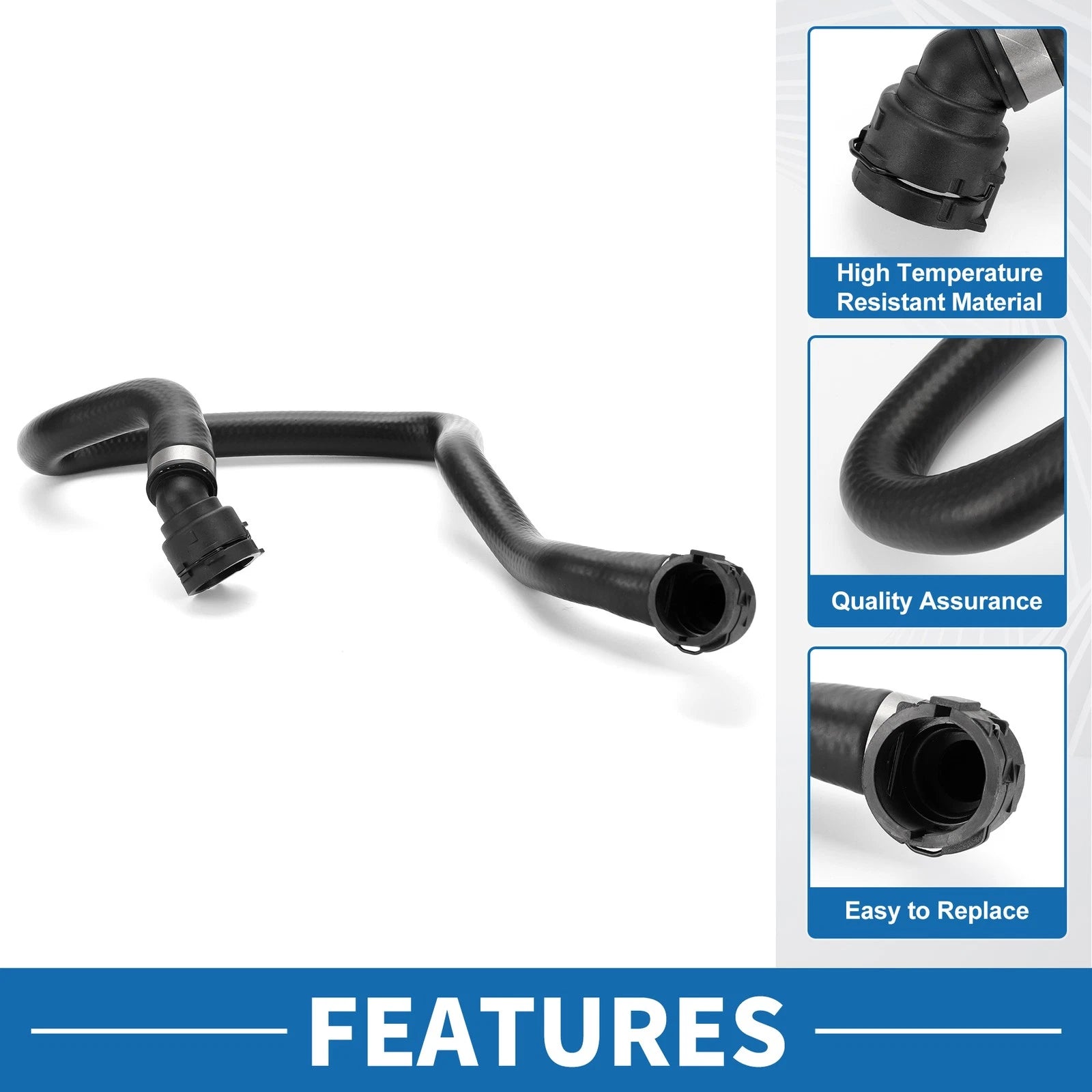 Radiator Hose Replacement for BMW 320i 2013–2015 Rubber Black