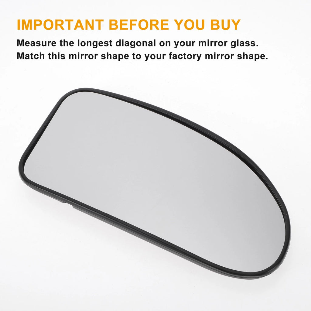 Right Side Mirror Glass with Heated Back Convex for Ford Focus (1998–2004)