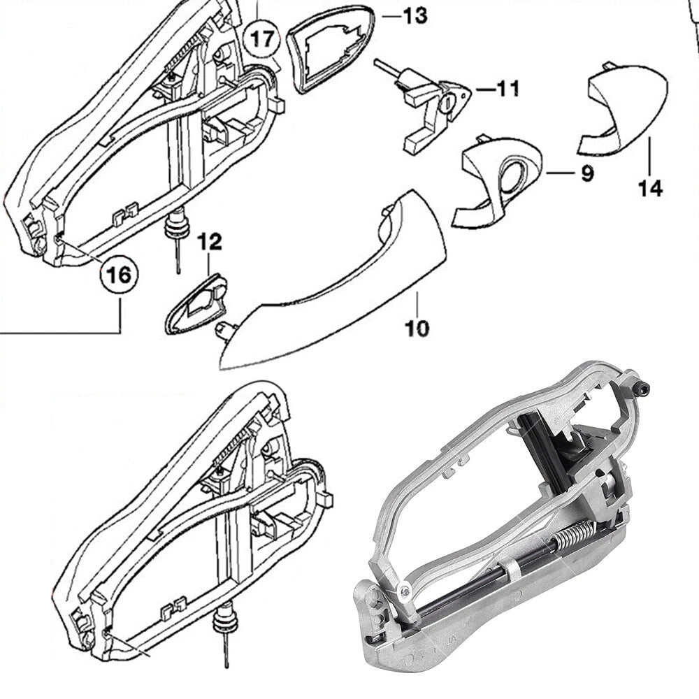 2Pcs Outside Door Handle Carriers for BMW X5 E53 (2000–2006)