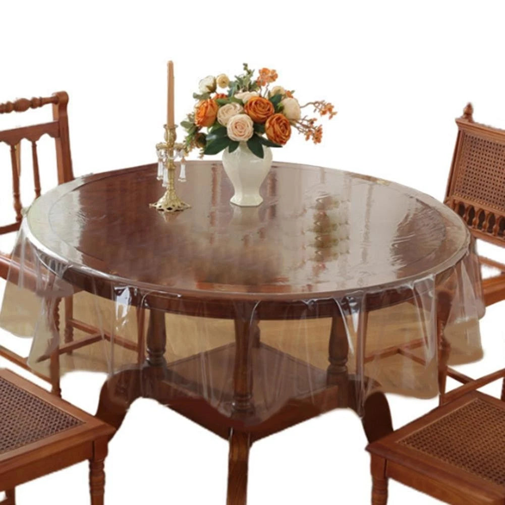 Reusable Transparent PVC Tablecloth for Dining (Waterproof, Oil Stain Resistant)