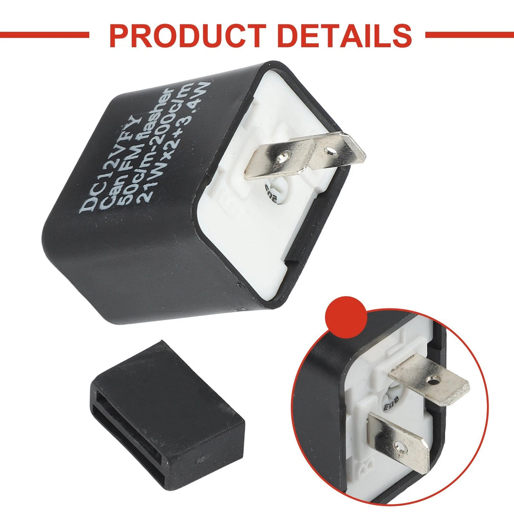 2X 12V Motorcycle Flasher Relay 2pin Compatible with LED Upgrades