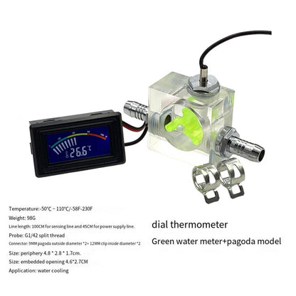 LED Thermometer & Flow Meter for Cooling Systems (Universal Fit)