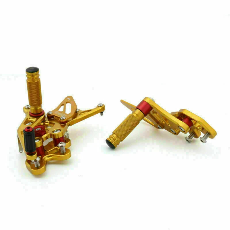 Aluminum Rearsets Footpegs Pedals for Suzuki GSX-R 600 750 (2011–2019) Gold T9