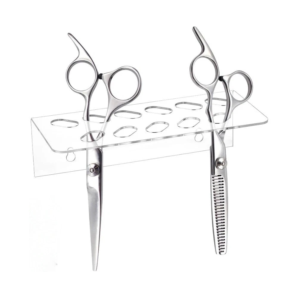 11 Hole Acrylic Wall Mount Tool Holder for Hairdressing Scissors