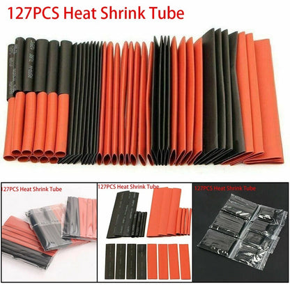 Assorted Heat Sleeve Set for Electrical Cables (127 Pcs, 7 Sizes)