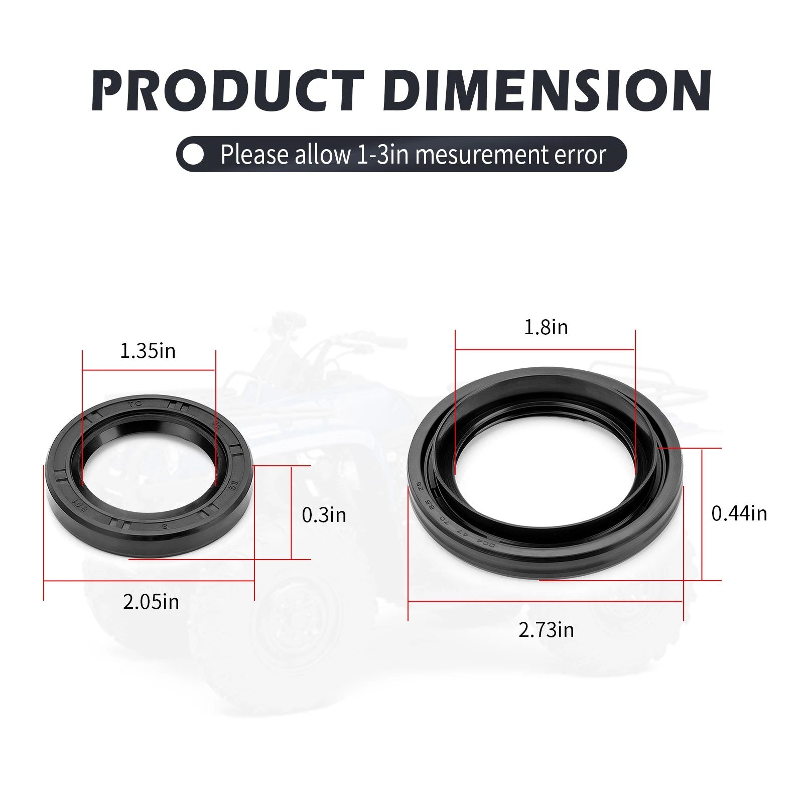 Rear Brake Drum Seals for Yamaha Big Bear YFM250 (2007–2009) / YFM400 (2000–2006)