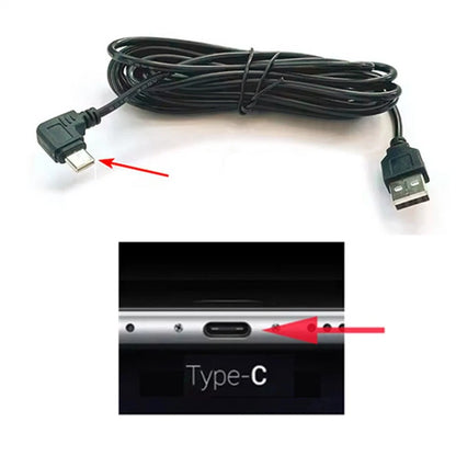 Type-C USB Power Cable for Car Dashcam DVR (3.5M, 5V, 2A)