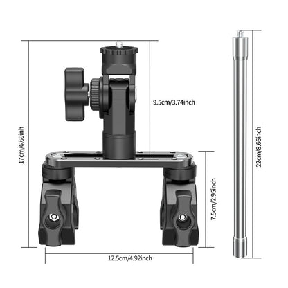 Lightweight Adjustable Crab Clamp for DJI Action 6 & Insta360 X5