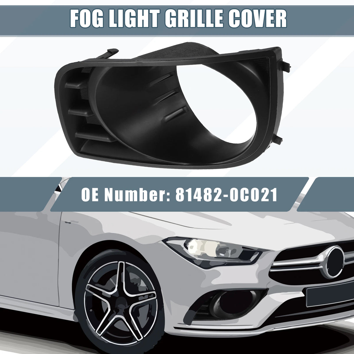 Front Left Fog Light Grille Cover 81482-0C021 for Toyota Sequoia (2008–2016)