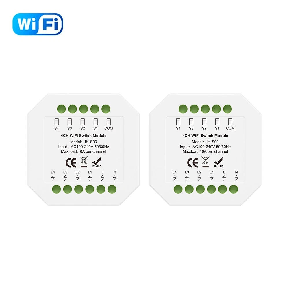 4 Channel Smart Relay Module with WiFi for Tuya AC100 240V