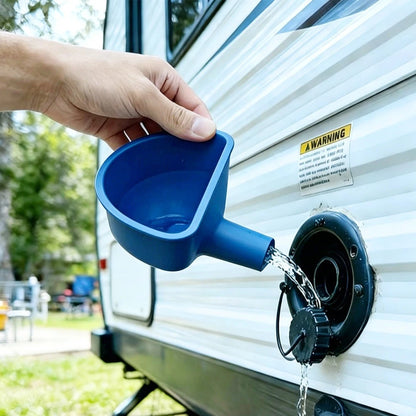 2-Piece Water Filler Funnel with Overflow Control for RV Trailers