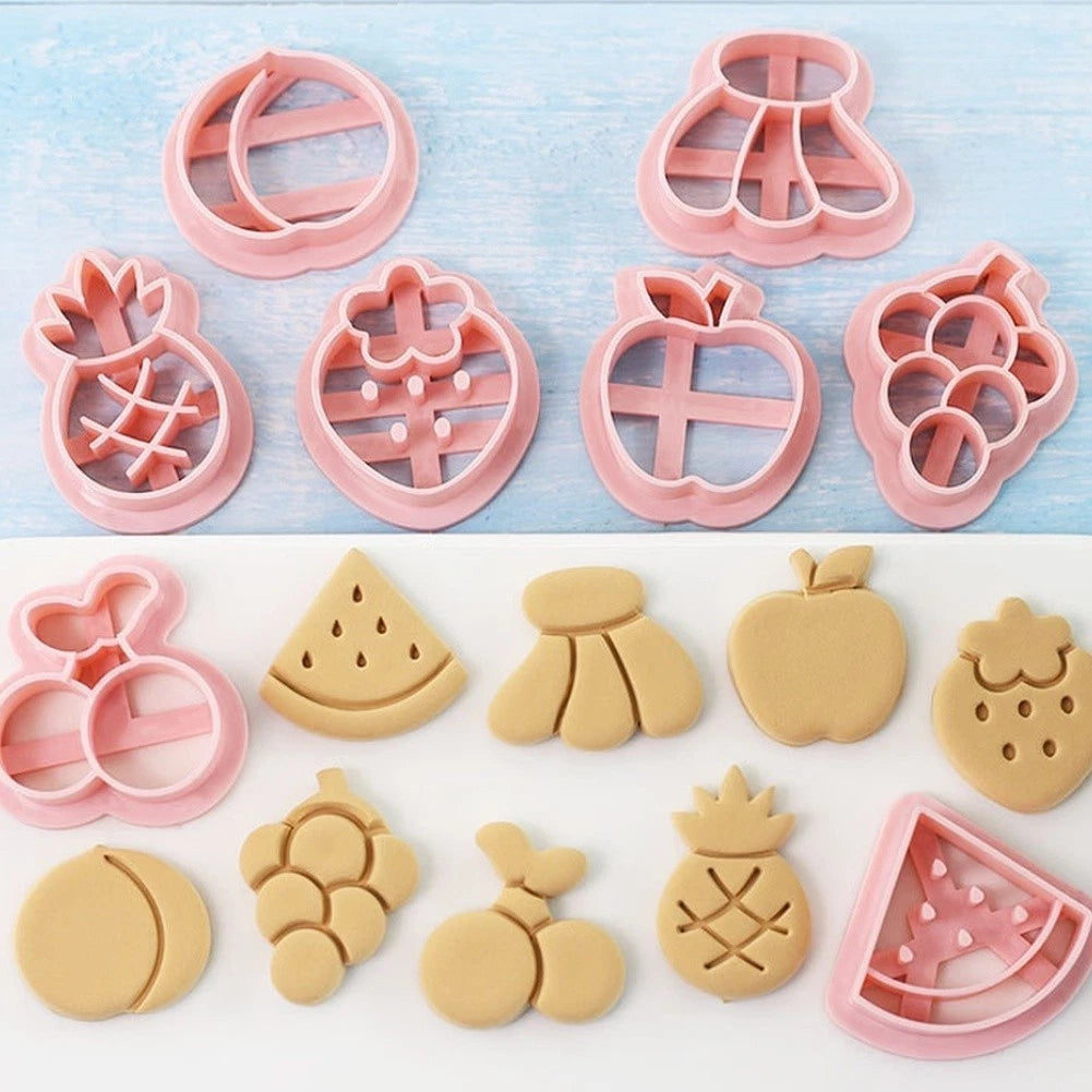 Set of 8 Cookie Cutters for Baking Projects - Fruit Theme Molds