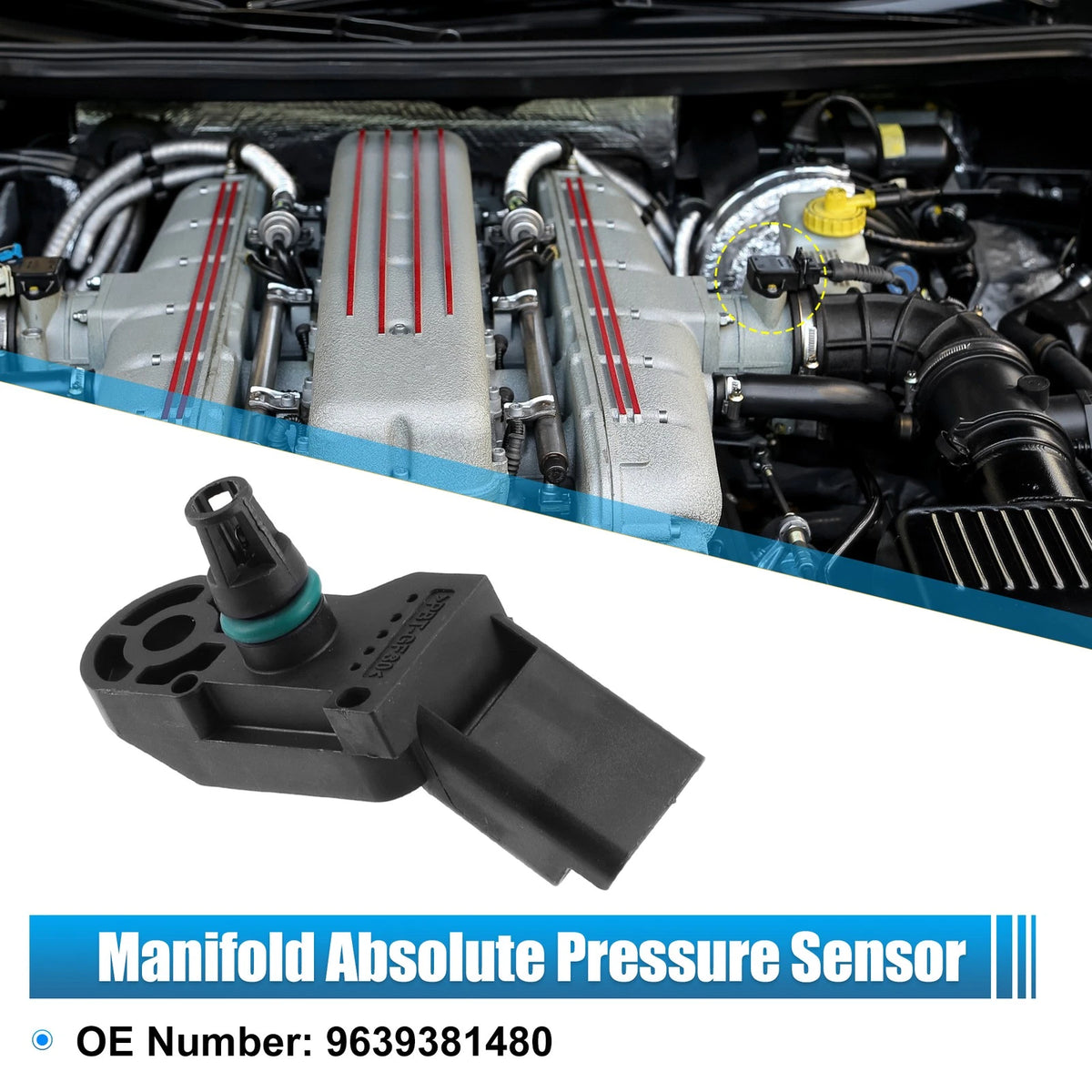 Manifold Absolute Pressure Sensor for Peugeot 307 407, Citroen 9639381480
