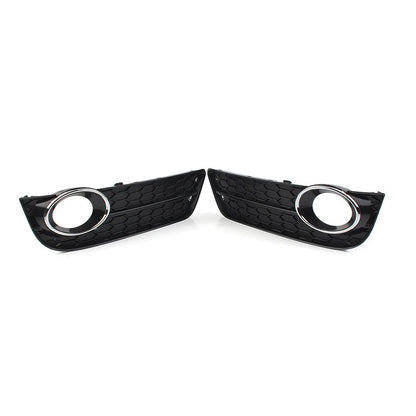 2X Front Bumper Fog Light Grille Cover with Chrome Ring for Audi A5 (2008–2011)