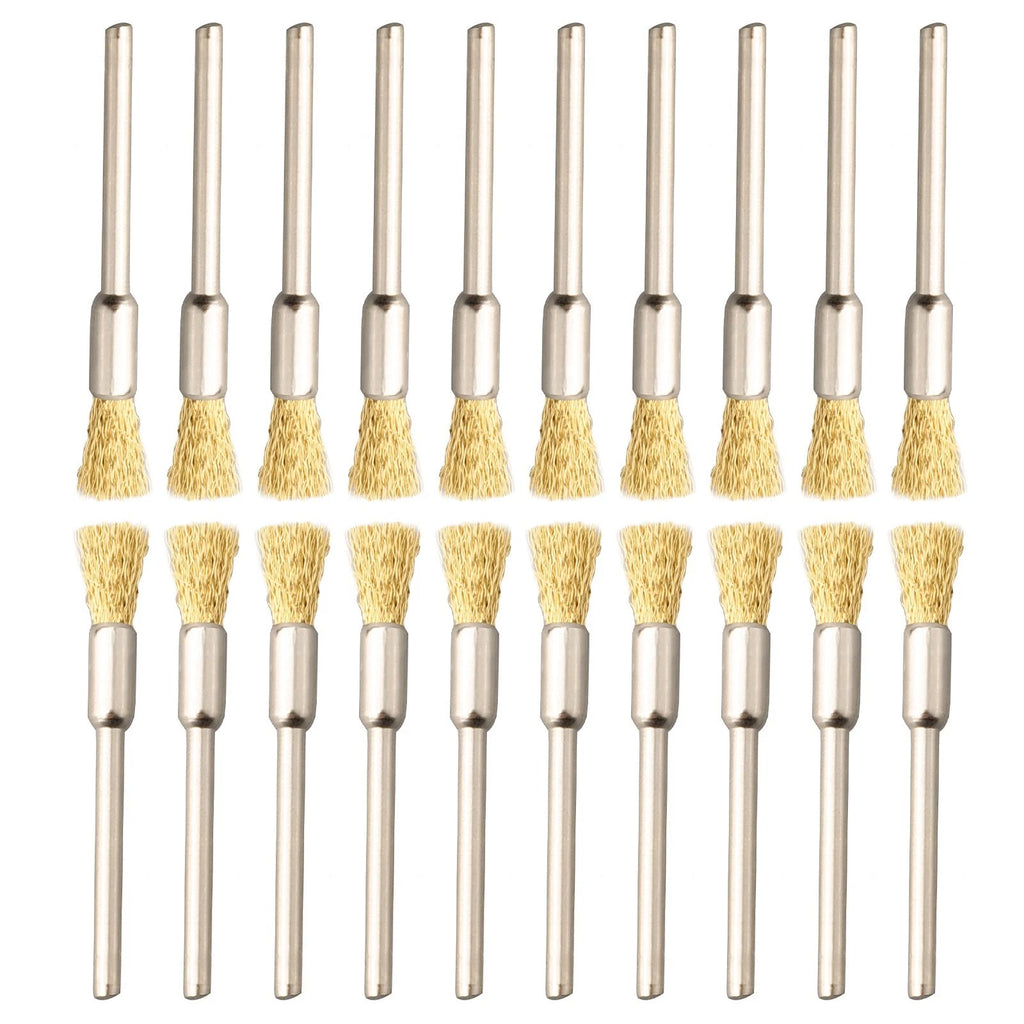 20Pcs 5mm Brass Rotary Wire Wheel Brushes for Power Drill Tool