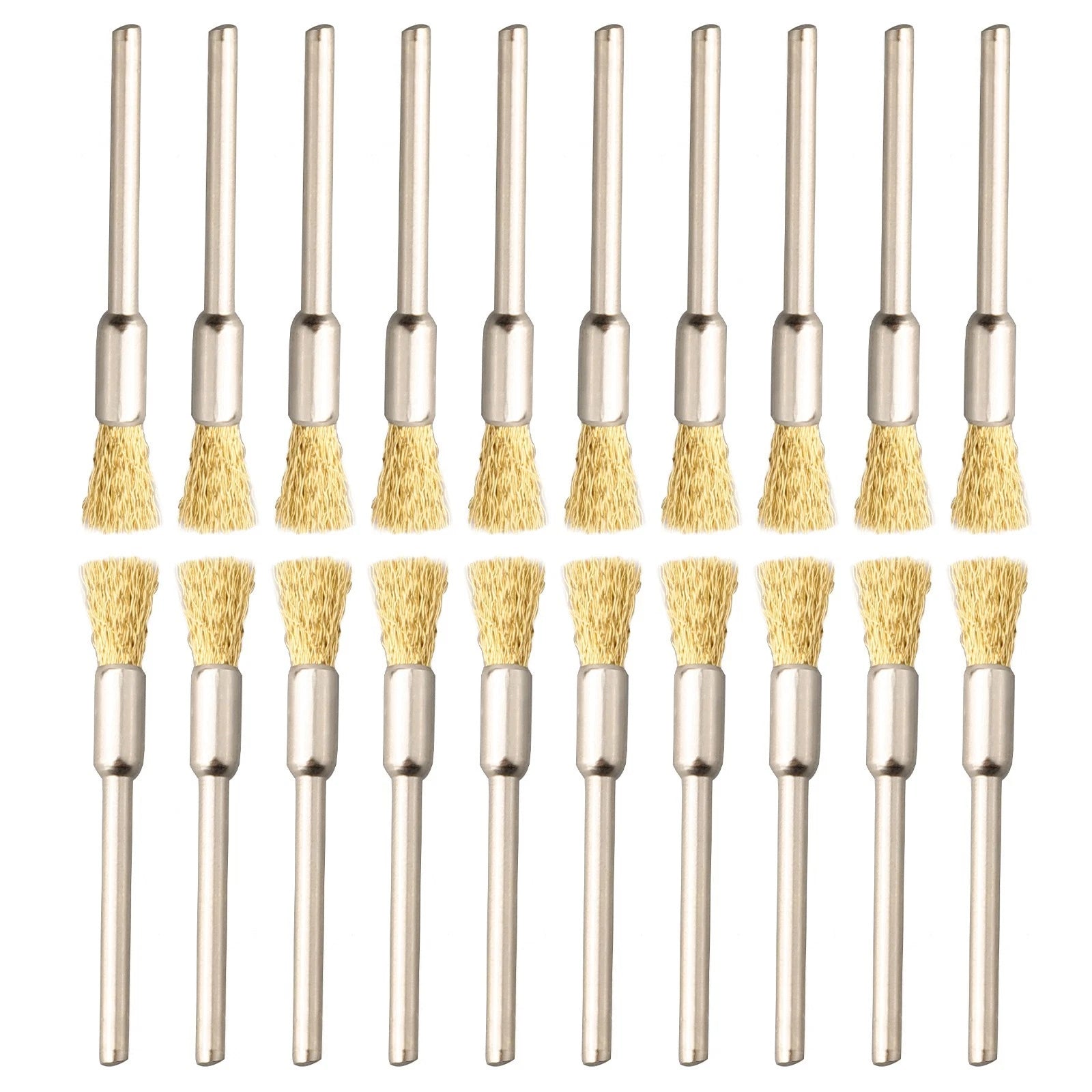 20Pcs 5mm Brass Rotary Wire Wheel Brushes for Power Drill Tool