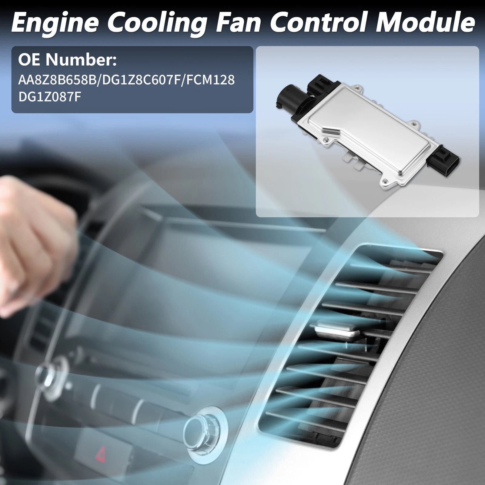 Engine Cooling Fan Control Module Resistor AA8Z8B658B for Ford Taurus (2010–2019)