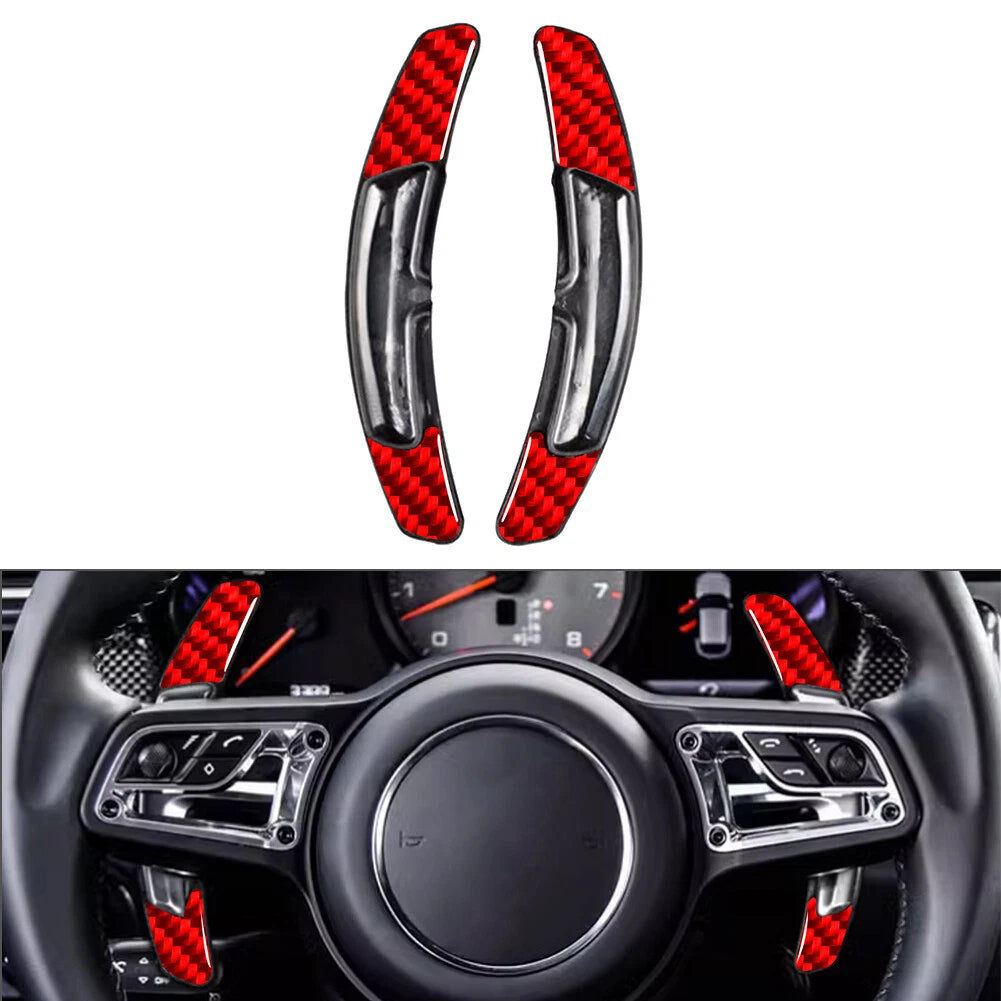 Steering Wheel Shifter Paddle Extensions for Porsche Panamera Cayenne 911 (2010–2023) Red