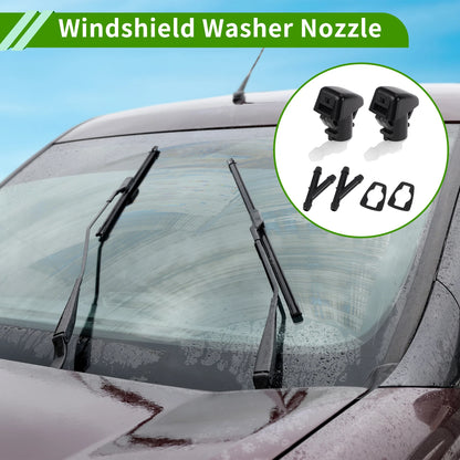 Windshield Washer Nozzle Set of 2 with Y Hose Connector for Ford Edge (2011–2015)