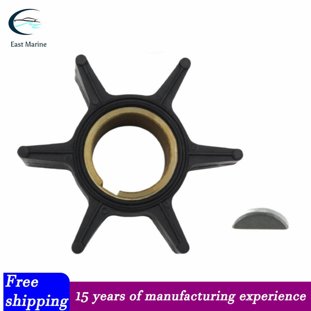 Water Pump Impeller with Key for Johnson Evinrude 40hp Outboard (18-3366, 390286)