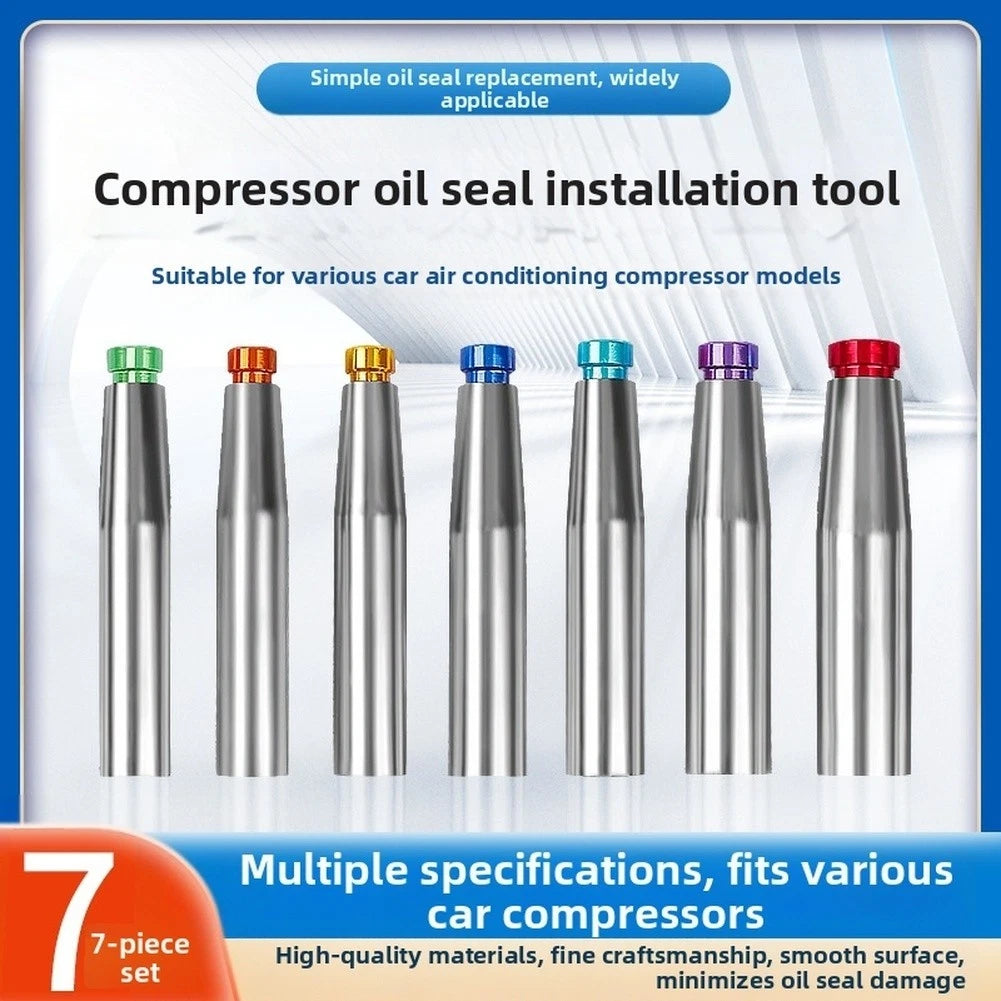 7 Piece AC Compressor Oil Seal Installer Set for Various Vehicle Models