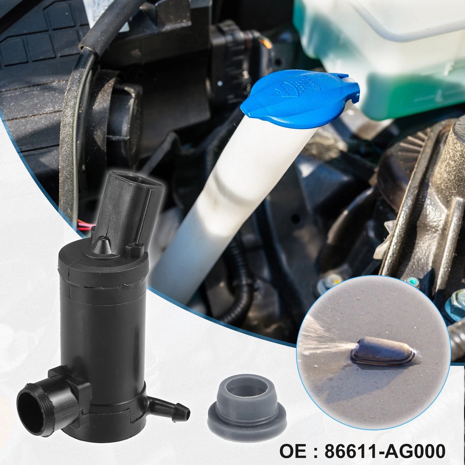 Windshield Washer Pump Motor Replacement for Subaru Forester 2.5L (2006–2013)