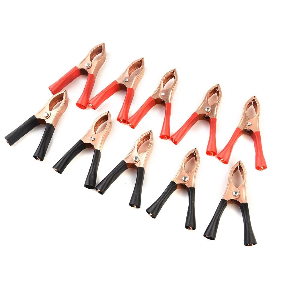 10pcs Set Crocodile Clips 70mm 30A Connector for Automotive Use