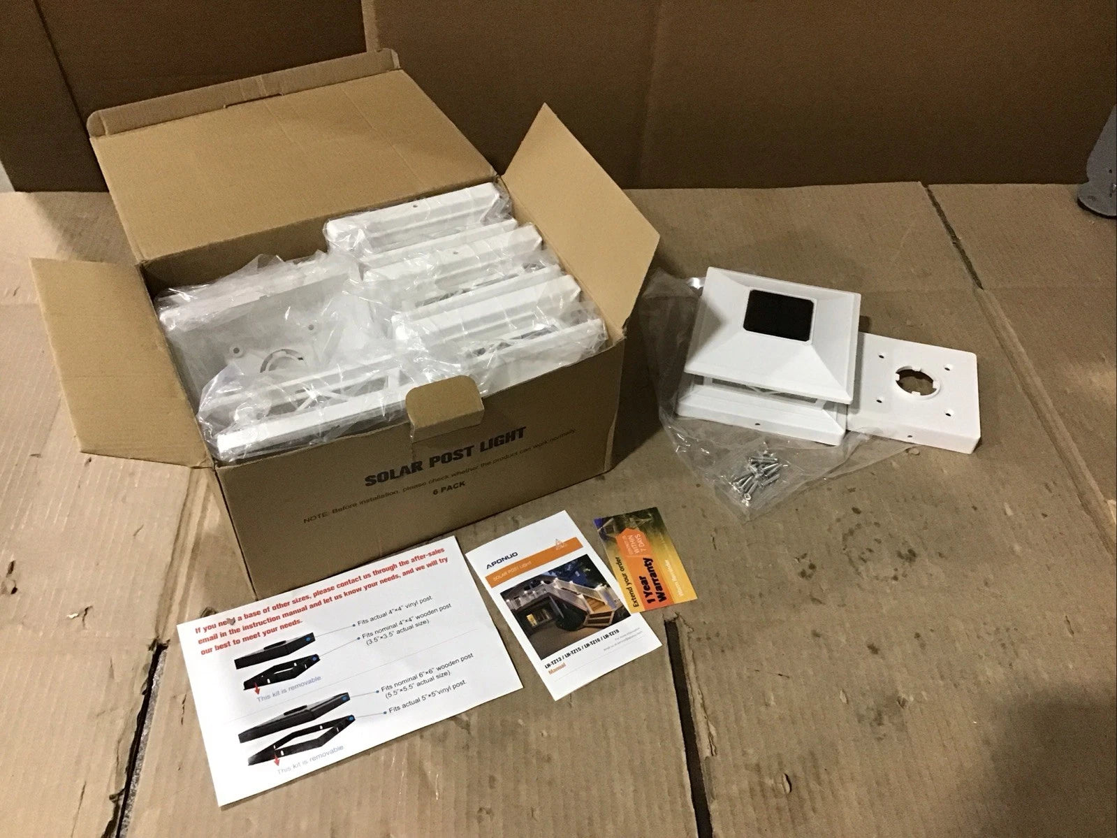 6X Solar Sensor Post Lights for Aponuo (Open Box)