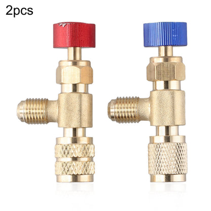 2X Air Conditioning Valve Adapter R22/R410 Connector for