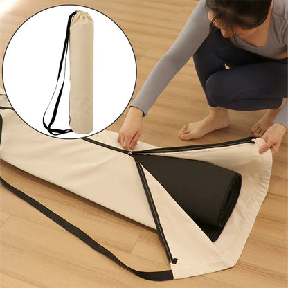 Breathable Canvas Yoga Mat Backpack Holder for 5.9x29.5in to 8.7x43.3in Mats