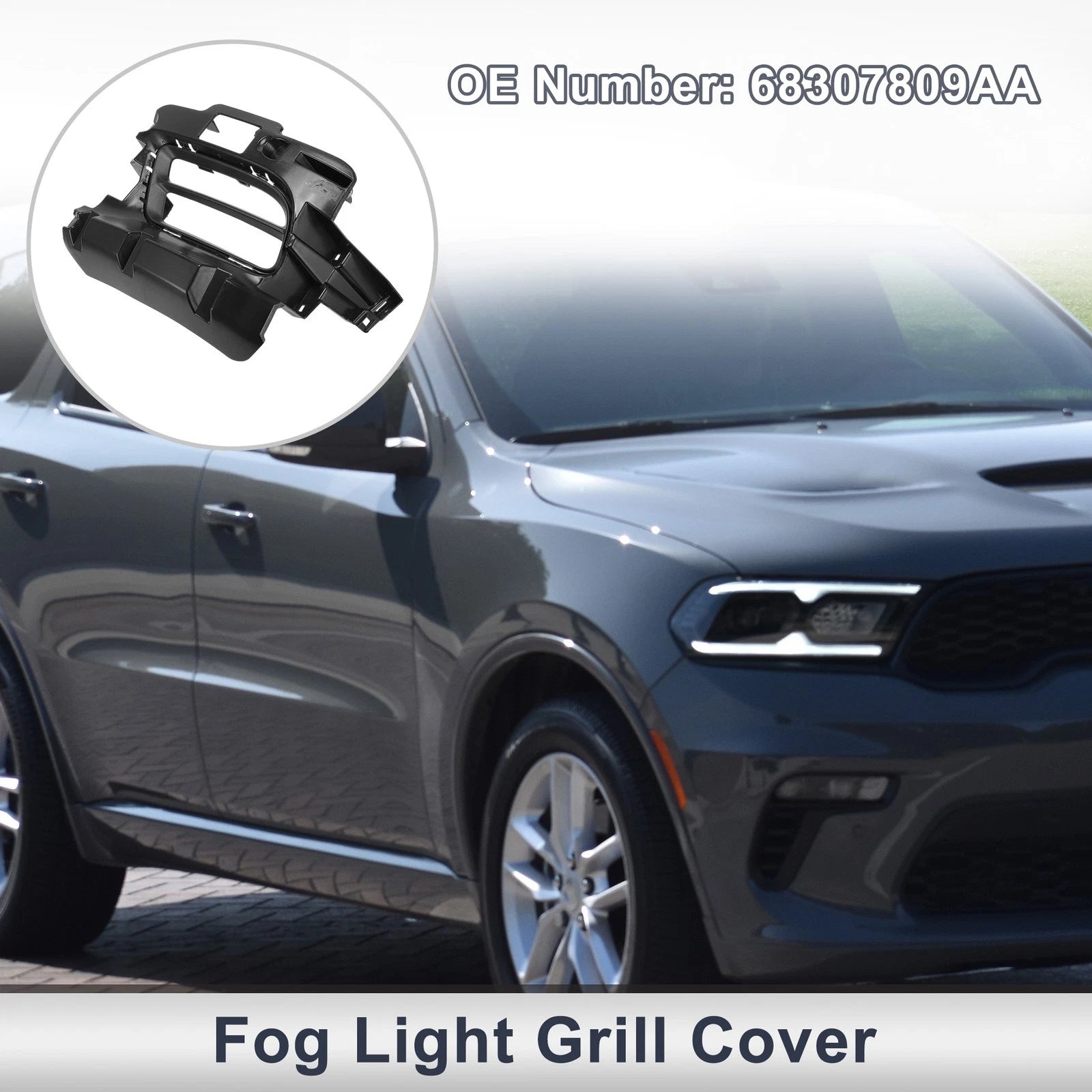 Front Left Fog Light Grille Replacement for Dodge Durango (2018–2020)