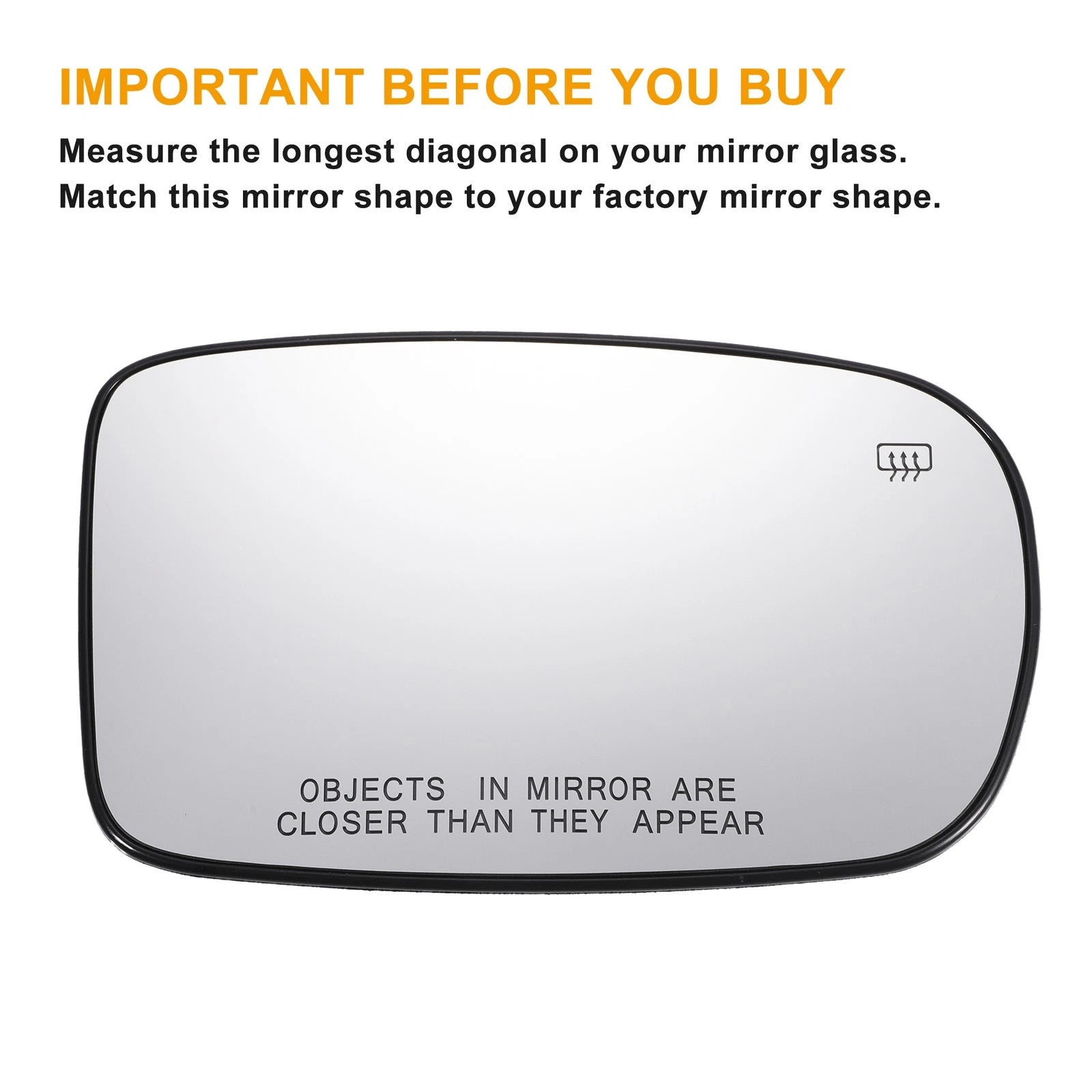 Right Side Mirror Glass with Back Heated for Dodge Charger (2015–2021)