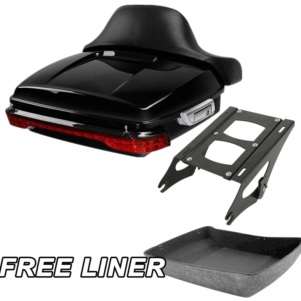 Chopped Trunk Backrest Pad Light Mount Rack for Harley Touring (2014–2026)