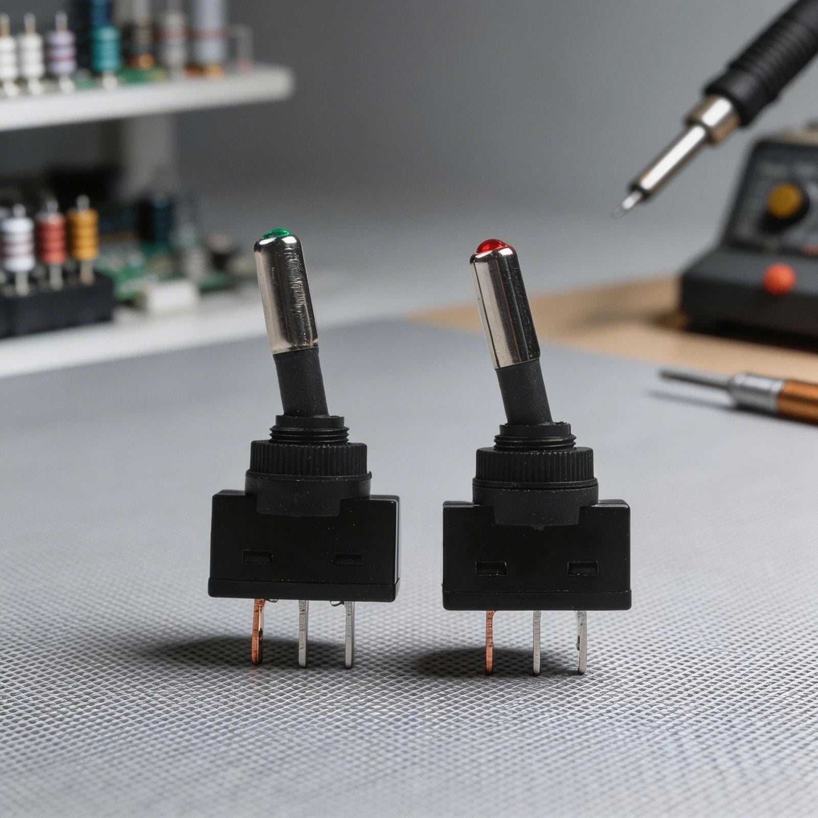 Set of 2 12V 20A Toggle Switch SPST 3Pin 12mm with LED Indicator