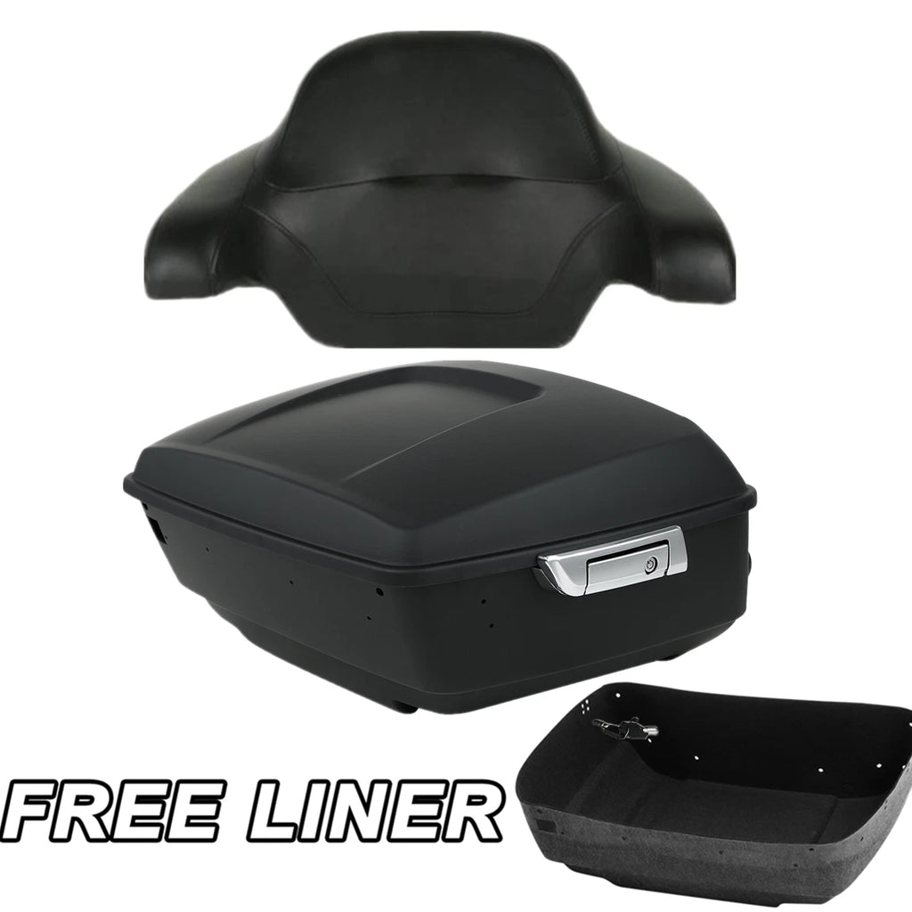 Matte Black Trunk & Backrest Pad for Harley Touring Road Glide (2014–2023)