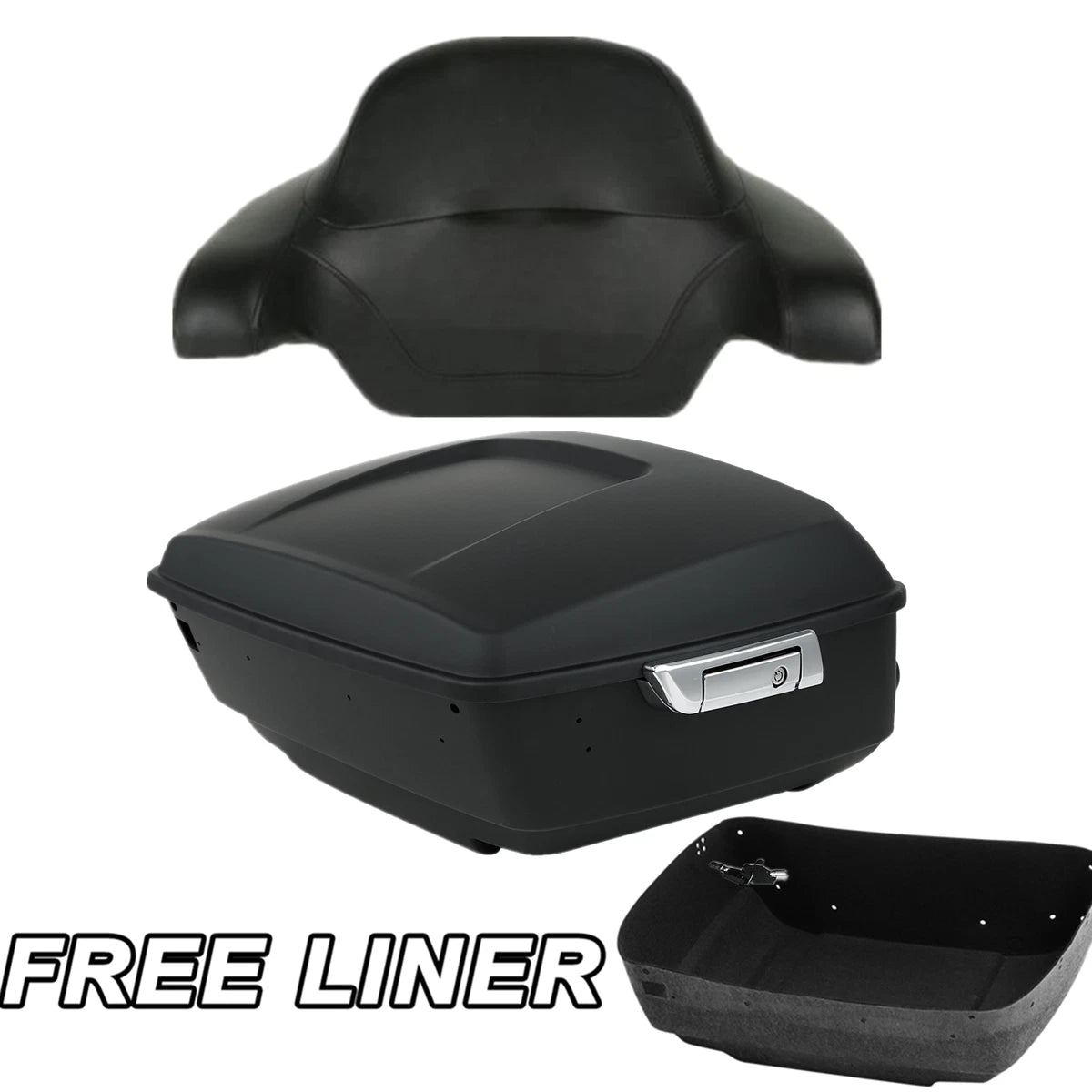Matte Black Trunk & Backrest Pad for Harley Touring Road Glide (2014–2023)