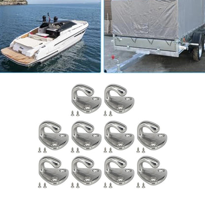 Mesh Tarp Hooks 10PCS 316 Stainless Steel for Trailer and Boat Mounting
