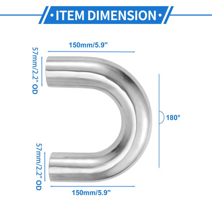 57mm 180 Degree U Bend Aluminum Tube Pipe for Custom Applications (6061)