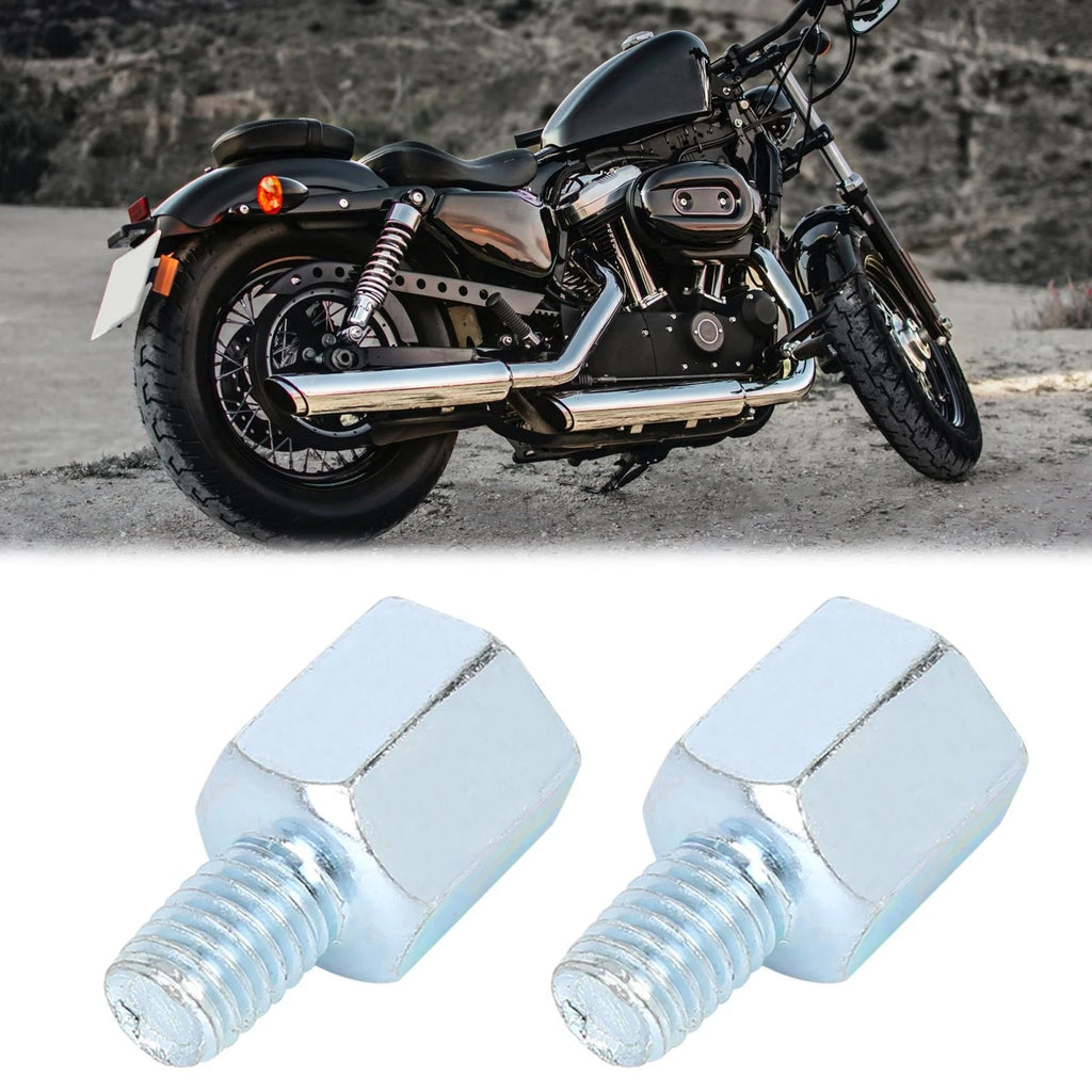 2Pcs 8mm RH Rearview Mirror Adapter for Motorcycle Bike (Silver Tone)