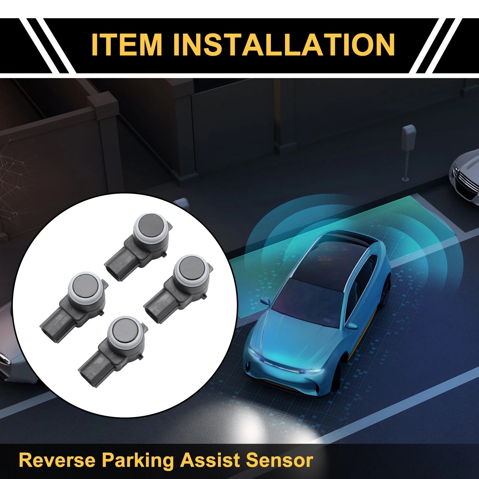4 Pcs Bumper Reverse Parking Sensors Replacement for Chevrolet Silverado (2007–2013)