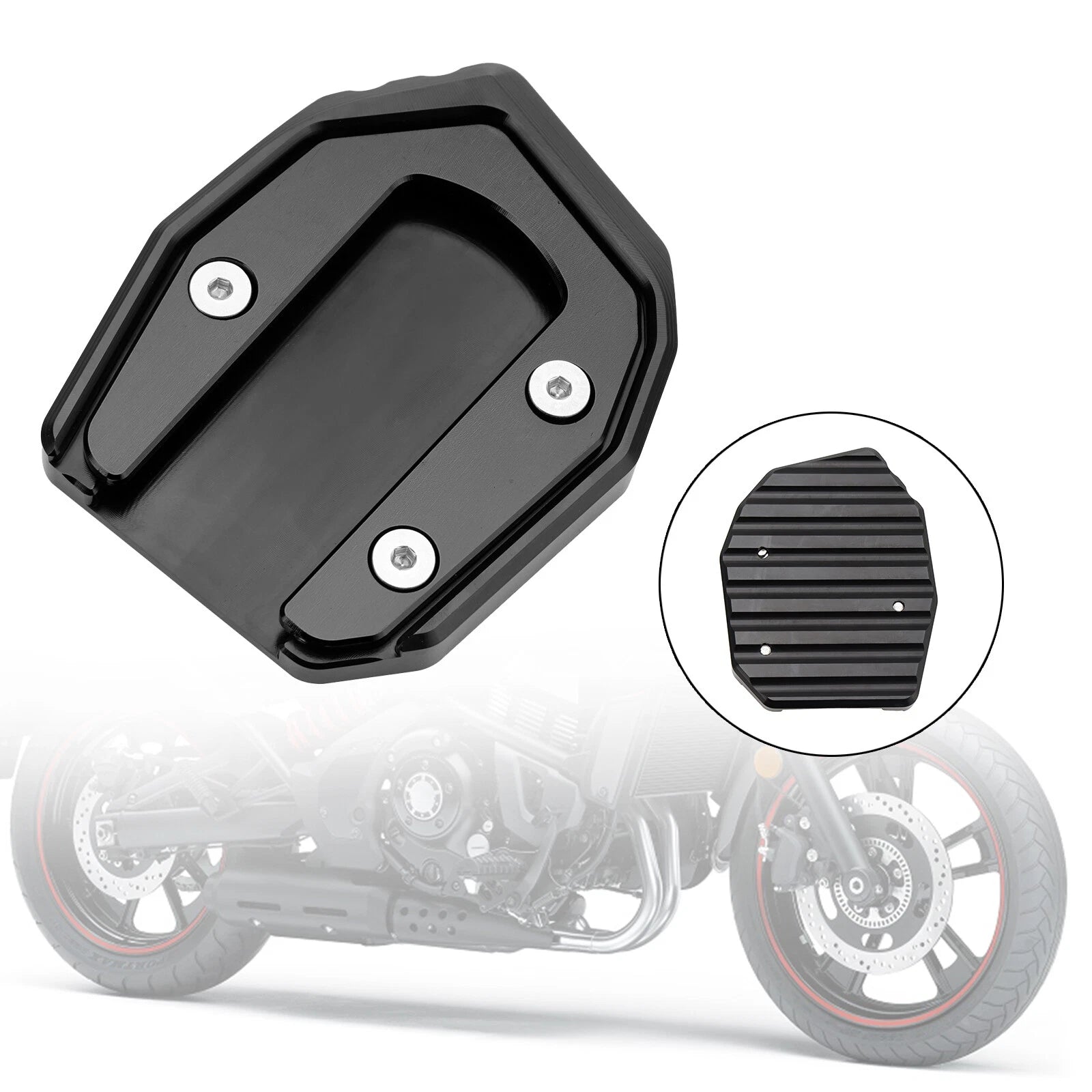 Kickstand Enlarger Plate Pad for Kawasaki Vulcan S 650 VN650 (2015–2021)