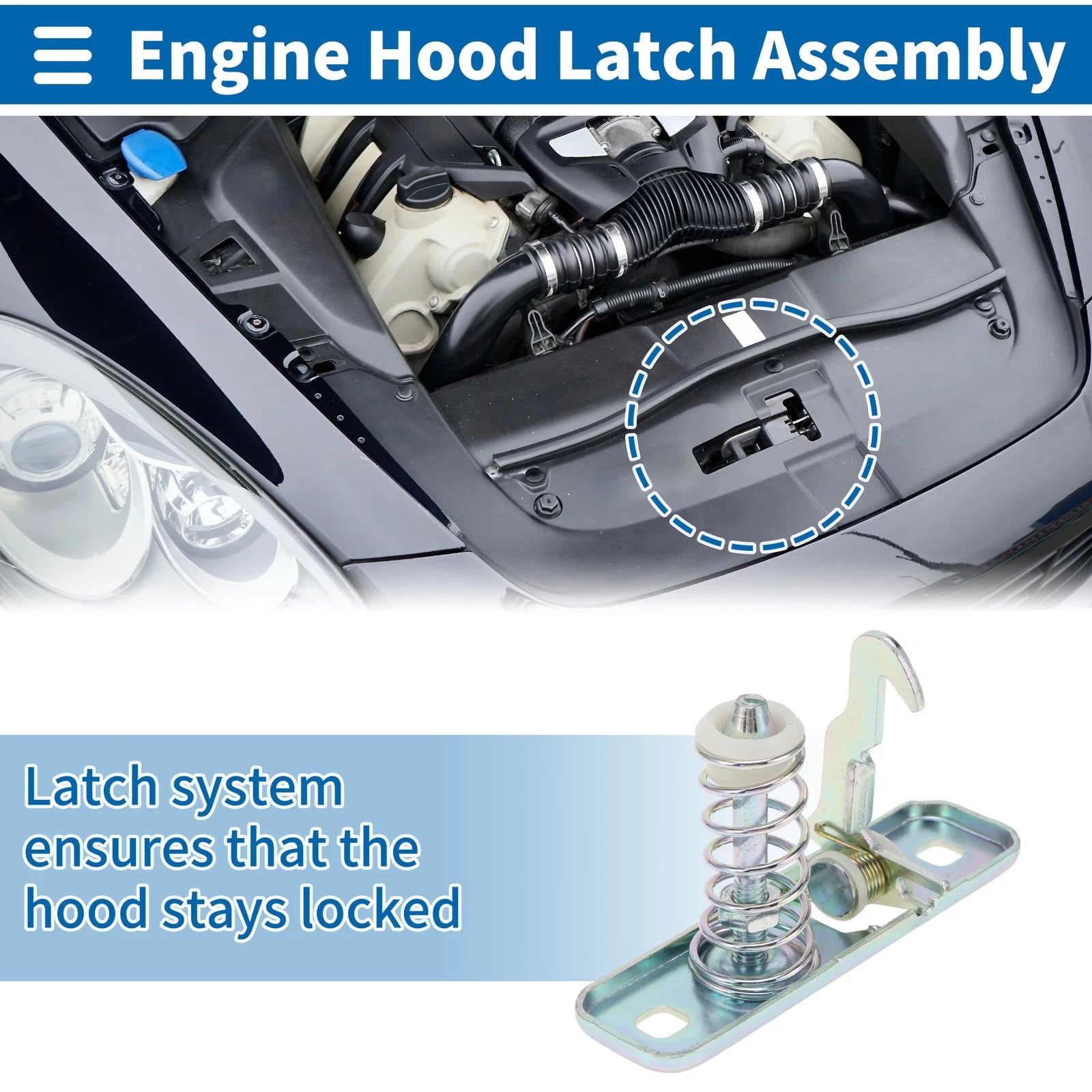 Hood Latch Assembly Replacement for Volkswagen Caddy MK1 1982-1992