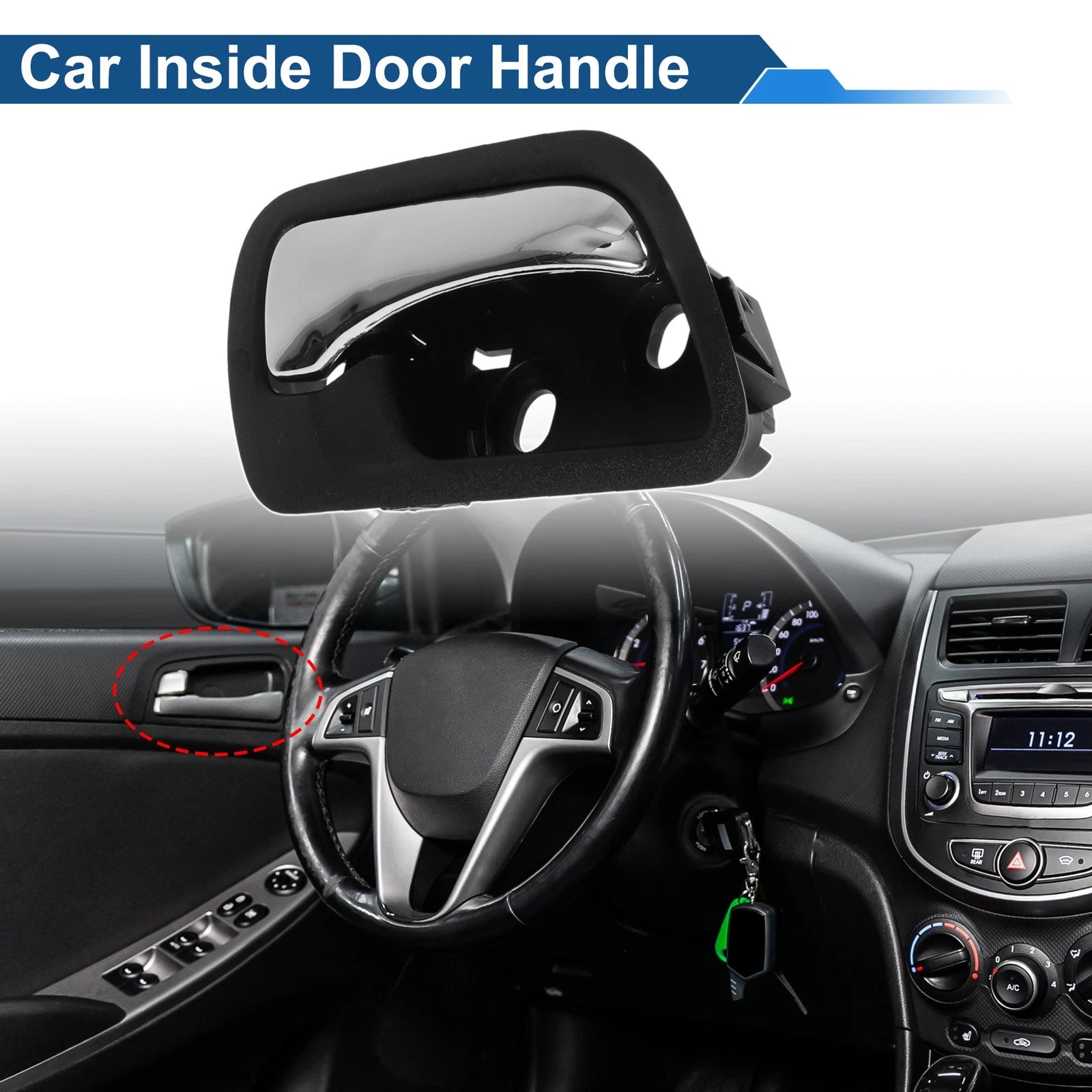 Front Driver Side Interior Door Handle for Honda Accord 2003–2007 Black