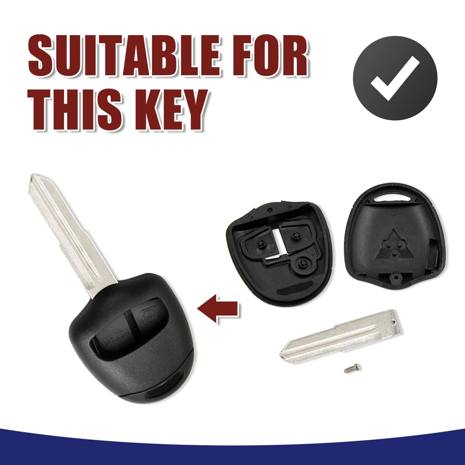 Replacement Key Fob Shell Case for Mitsubishi Outlander L200 (2010–2020)
